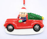 Family Ornament - Truck with Christmas Tree (Resin)