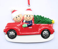 Family Ornament - Truck with Christmas Tree (Resin)