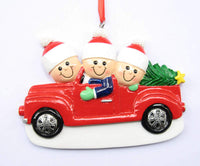 Family Ornament - Truck with Christmas Tree (Resin)