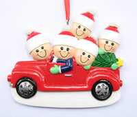 Family Ornament - Truck with Christmas Tree (Resin)